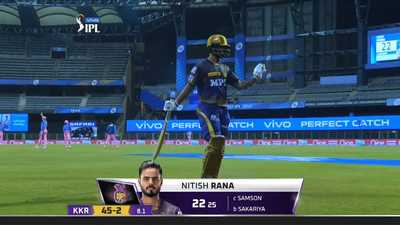 M18: RR vs KKR – Nitish Rana Wicket