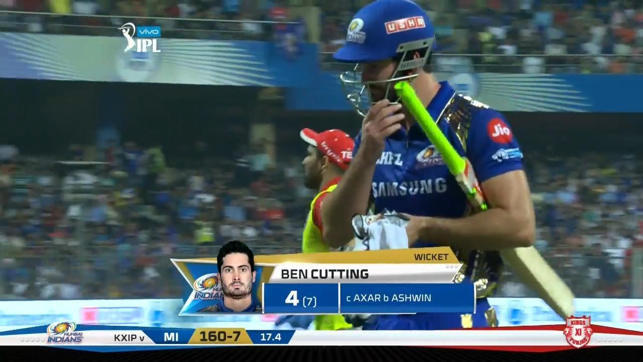 M50: MI vs KXIP – Ben Cutting Wicket
