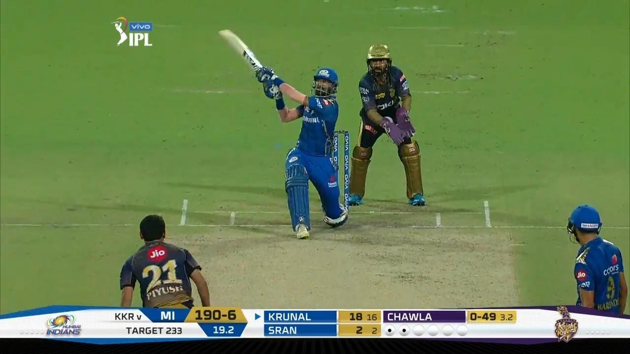 M47: KKR vs MI – Krunal Pandya Six