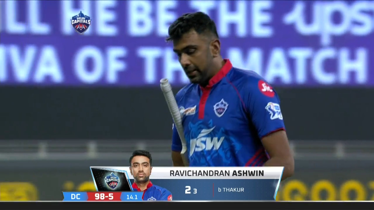M50: DC vs CSK – Ravichandran Ashwin Wicket