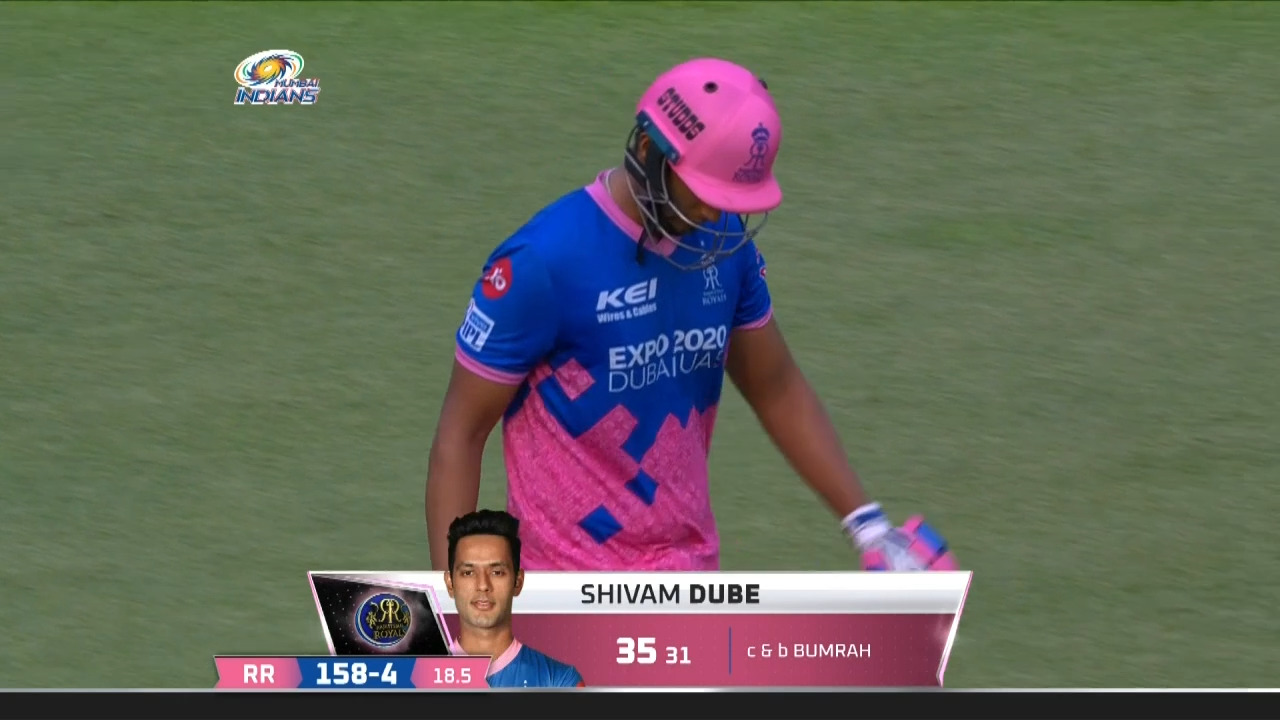 M24: MI vs RR – Shivam Dube Wicket