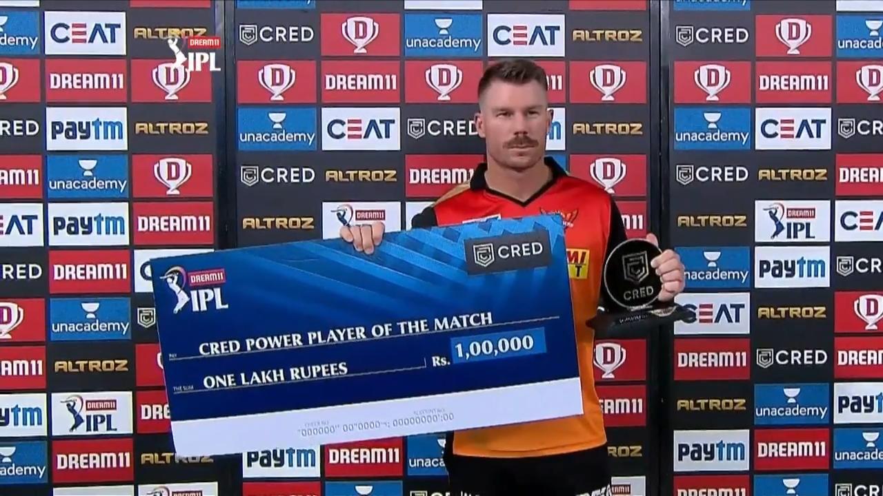 M43: KXIP vs SRH – CRED Power Player of the Match – David Warner