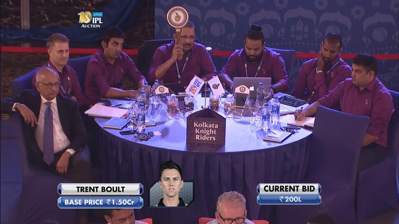 2017 VIVO IPL Player Auction - Kolkata Knight Riders