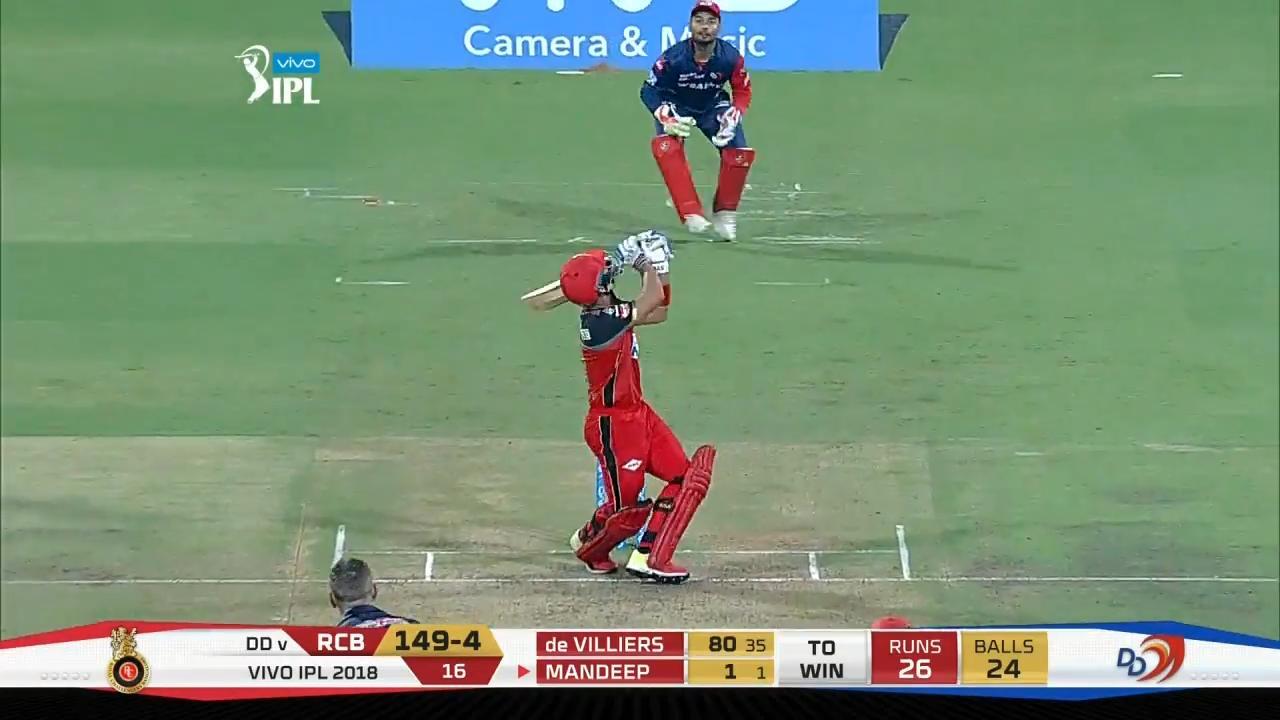M19: RCB vs DD – Mandeep Singh Six background