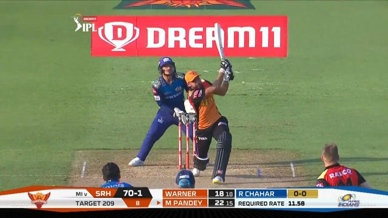 M17: MI vs SRH – Manish Pandey Six