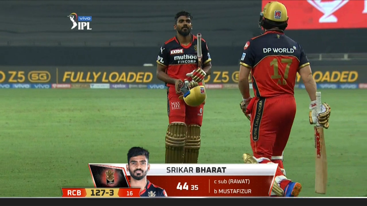 M43: RR vs RCB – K.S Bharat Wicket