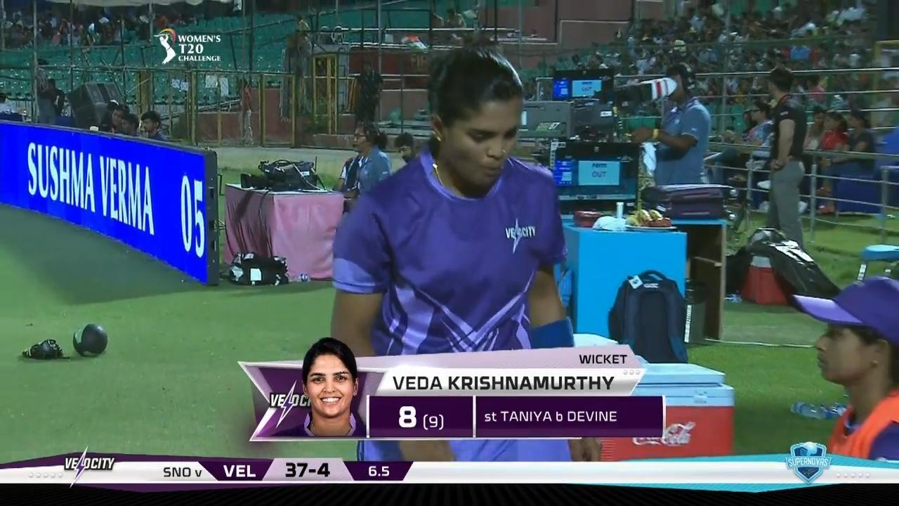 Final: Supernovas vs Velocity – Veda Krishnamurthy Wicket