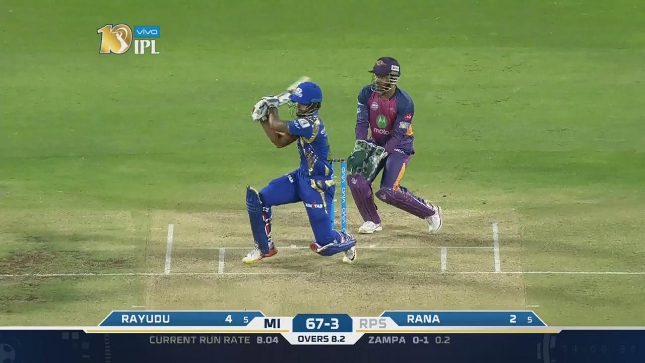 M2: RPS vs MI – Nitish Rana Six