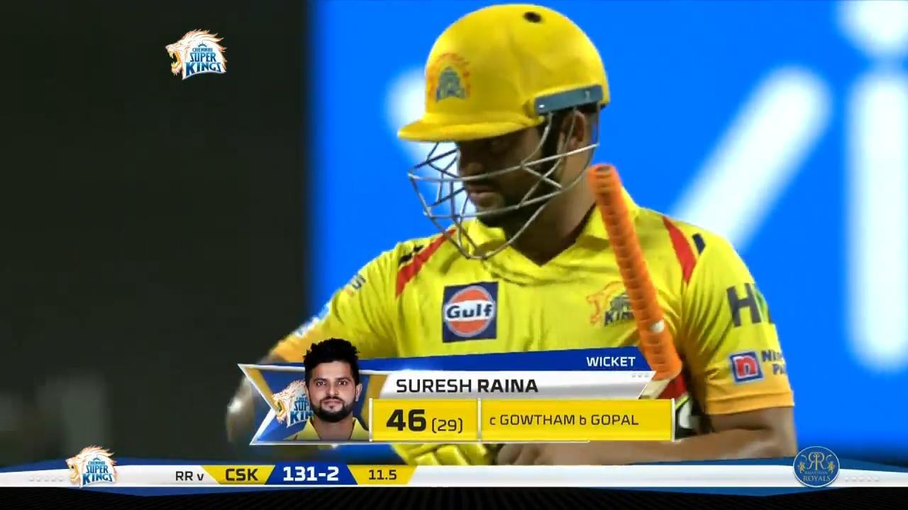 M17: CSK vs RR – Suresh Raina Wicket