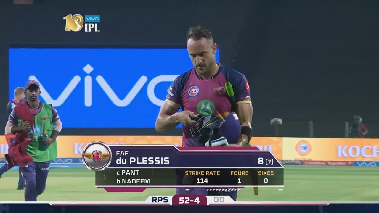 M9: RPS vs DD – Faf du Plessis Wicket