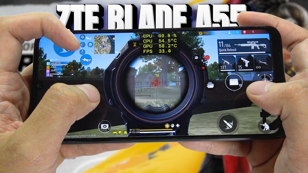 ZTE Blade A55 test game Free Fire Mobile | Unisoc SC9863A background