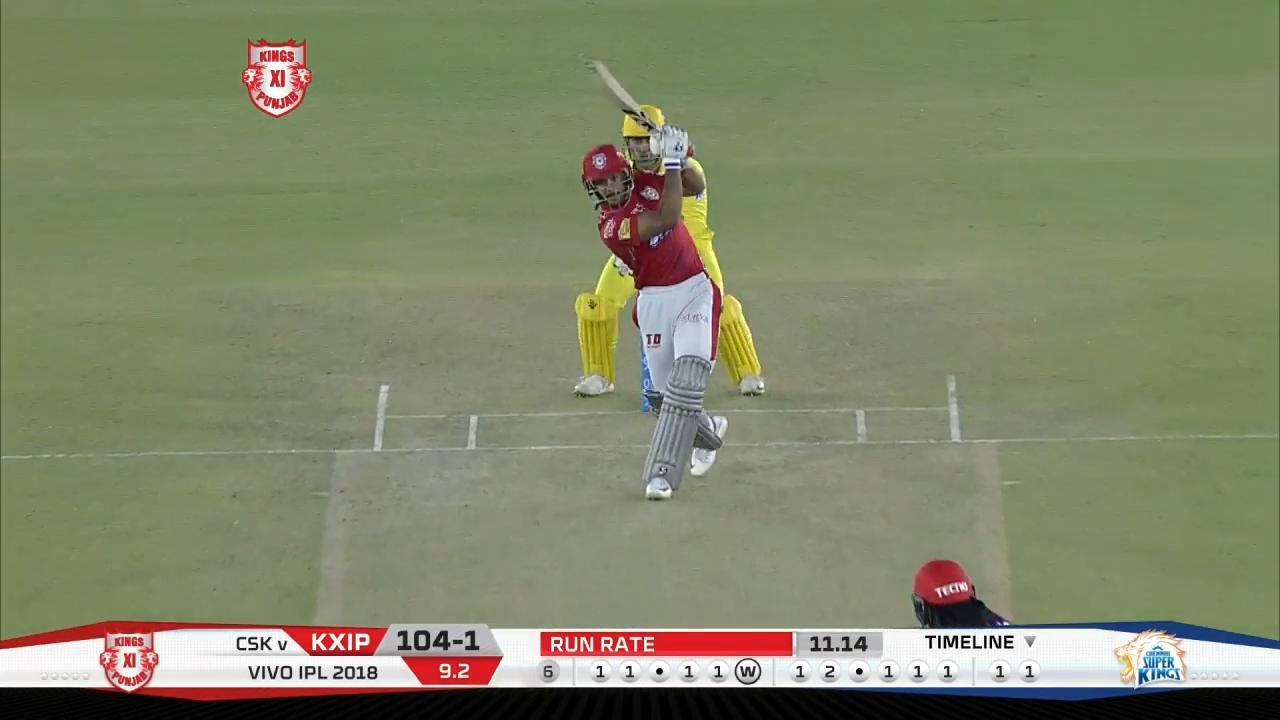 M12: KXIP vs CSK – Mayank Agarwal Six