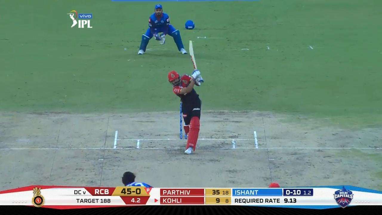 M46: DC vs RCB – Virat Kohli Six background