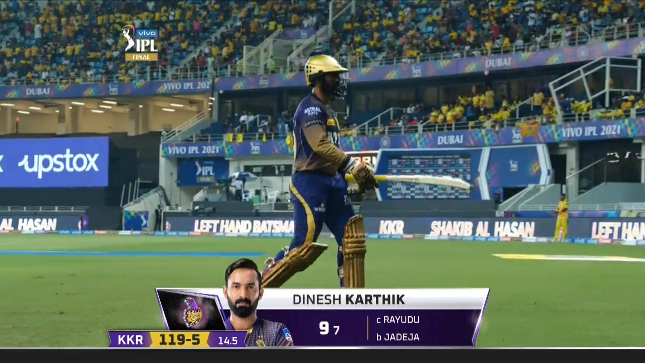 Final: CSK vs KKR – Dinesh Karthik Wicket background