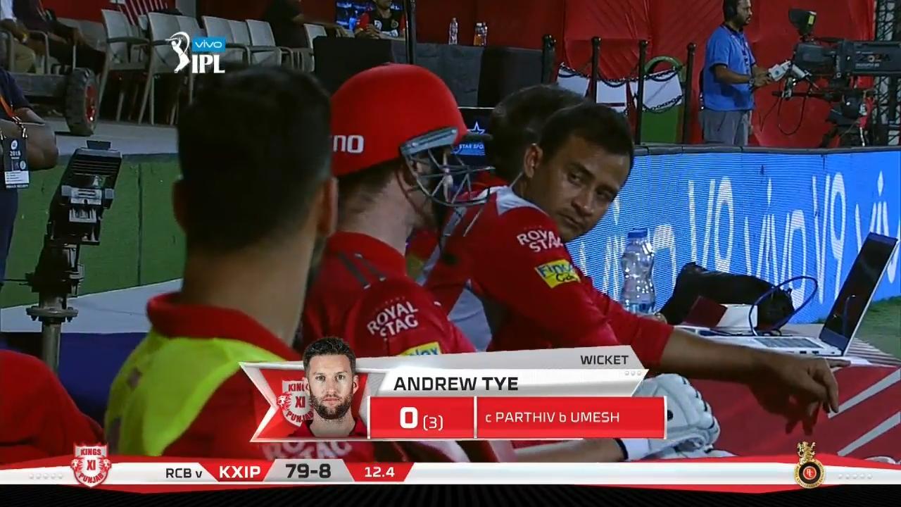 M48: KXIP vs RCB – Andrew Tye Wicket