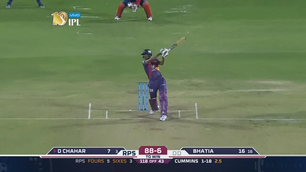 M9: RPS vs DD – Deepak Chahar Six background
