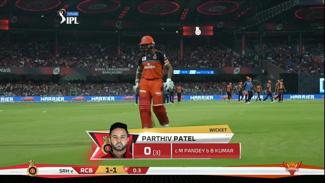 M54: RCB vs SRH – Parthiv Patel Wicket