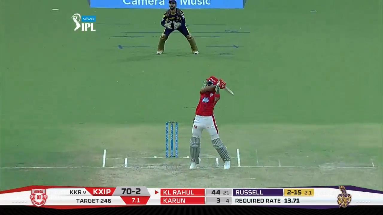 M44: KXIP vs KKR – KL Rahul Six