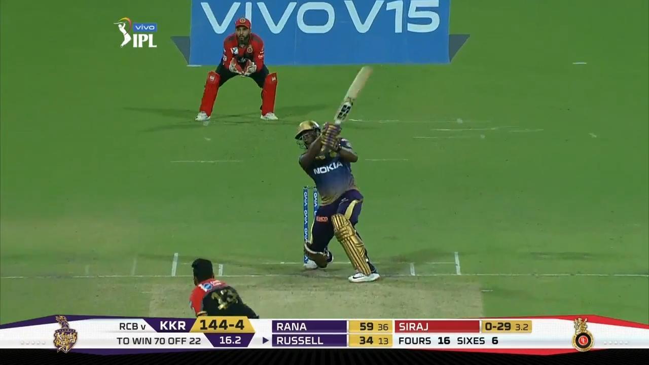 M35: KKR vs RCB – Andre Russell Six background