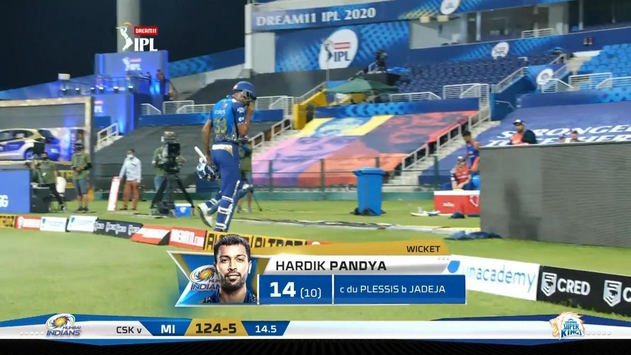 M01: MI vs CSK – Hardik Pandya Wicket