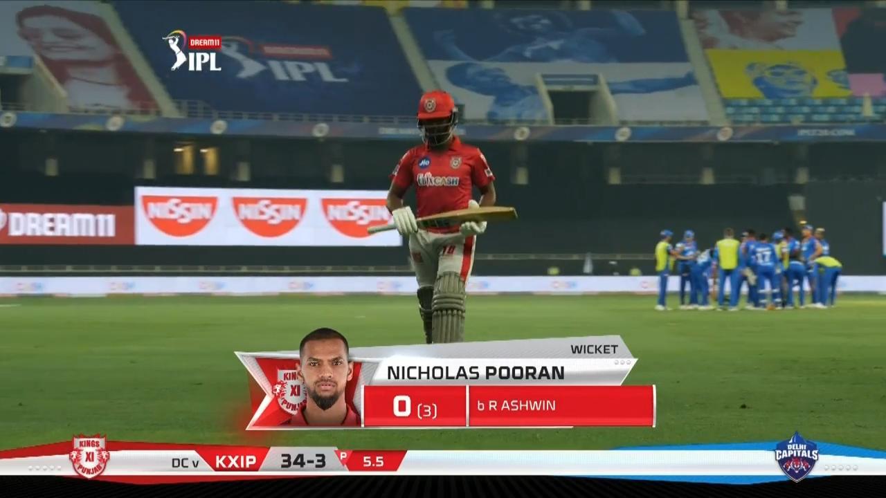M02: DC vs KXIP – Nicholas Pooran Wicket