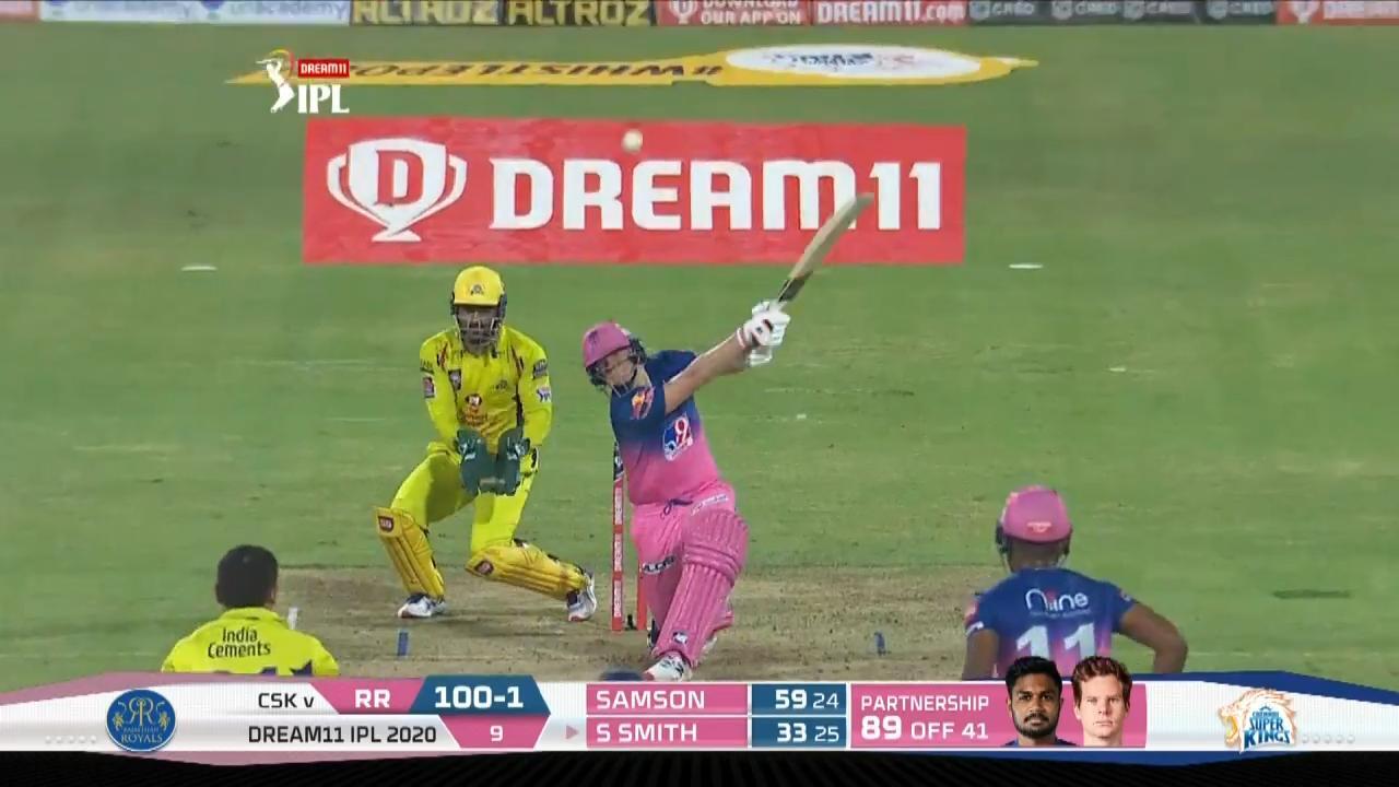 M04: RR vs CSK – Steve Smith Six background
