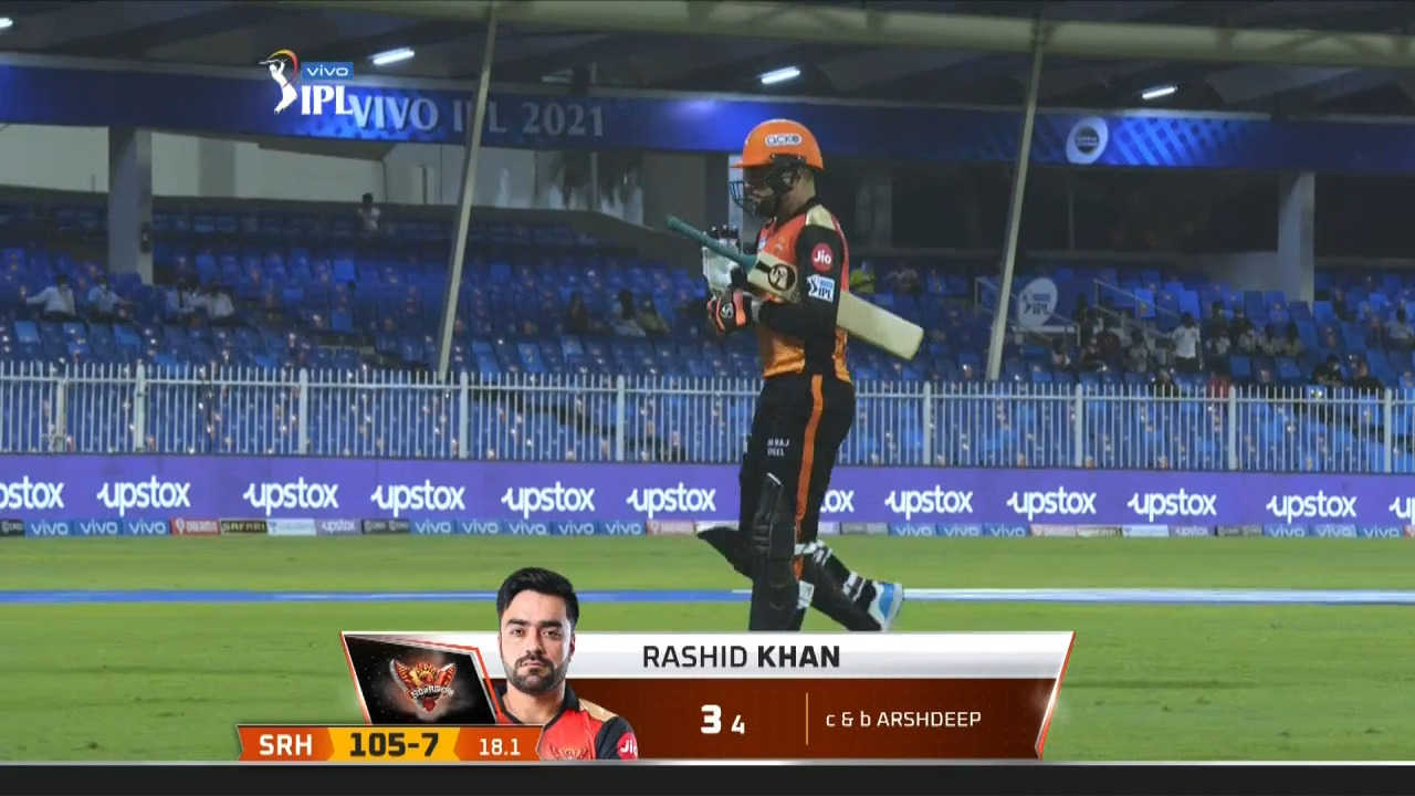 M37: SRH vs PBKS – Rashid Khan Wicket