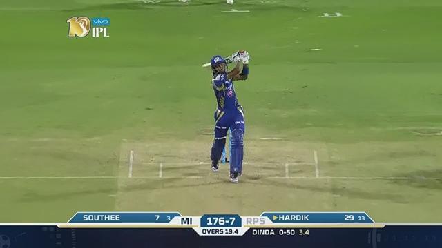 M2: RPS vs MI – Hardik Pandya Six