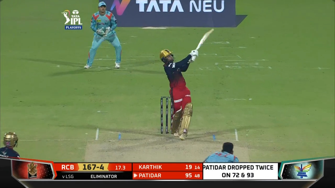 Eliminator: LSG vs RCB – Rajat Patidar Six