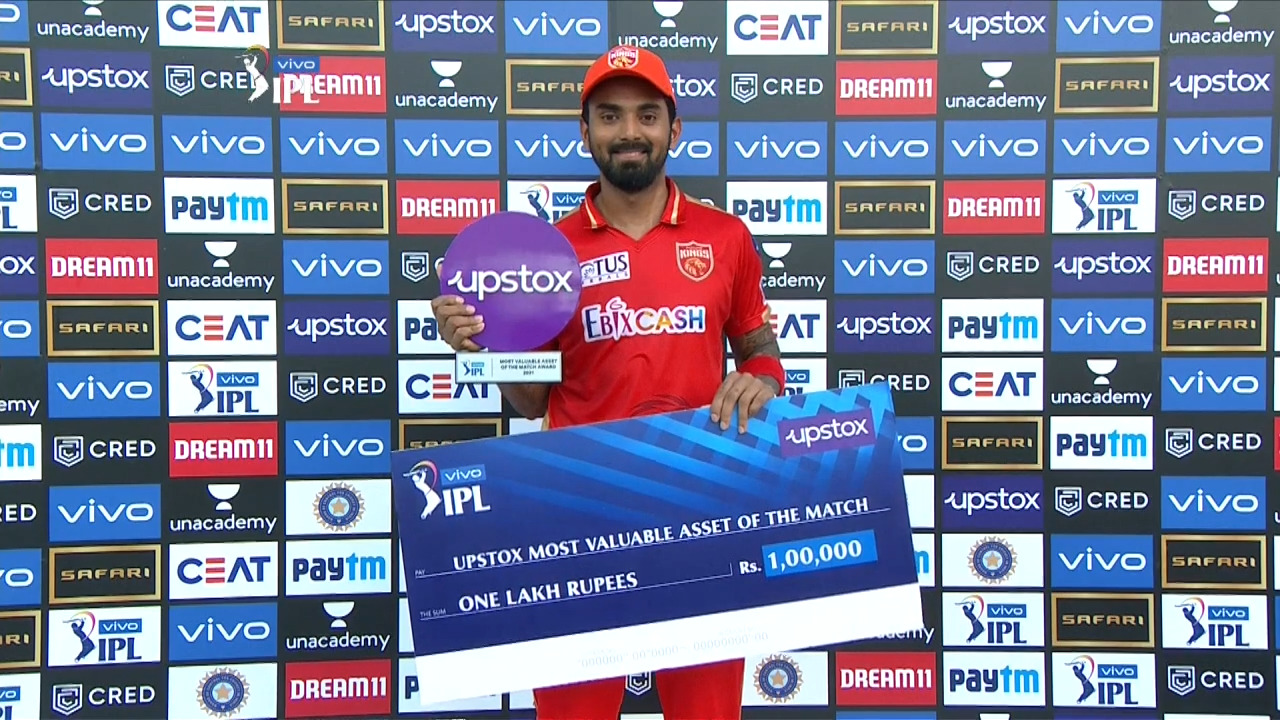 M53: CSK vs PBKS – Upstox most valuable Asset of the match – KL Rahul background