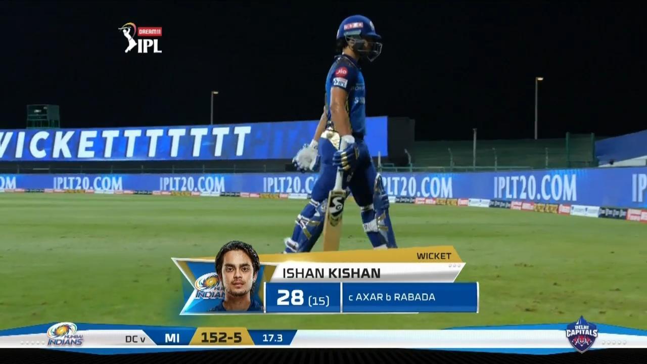 M27: MI vs DC – Ishan Kishan Wicket