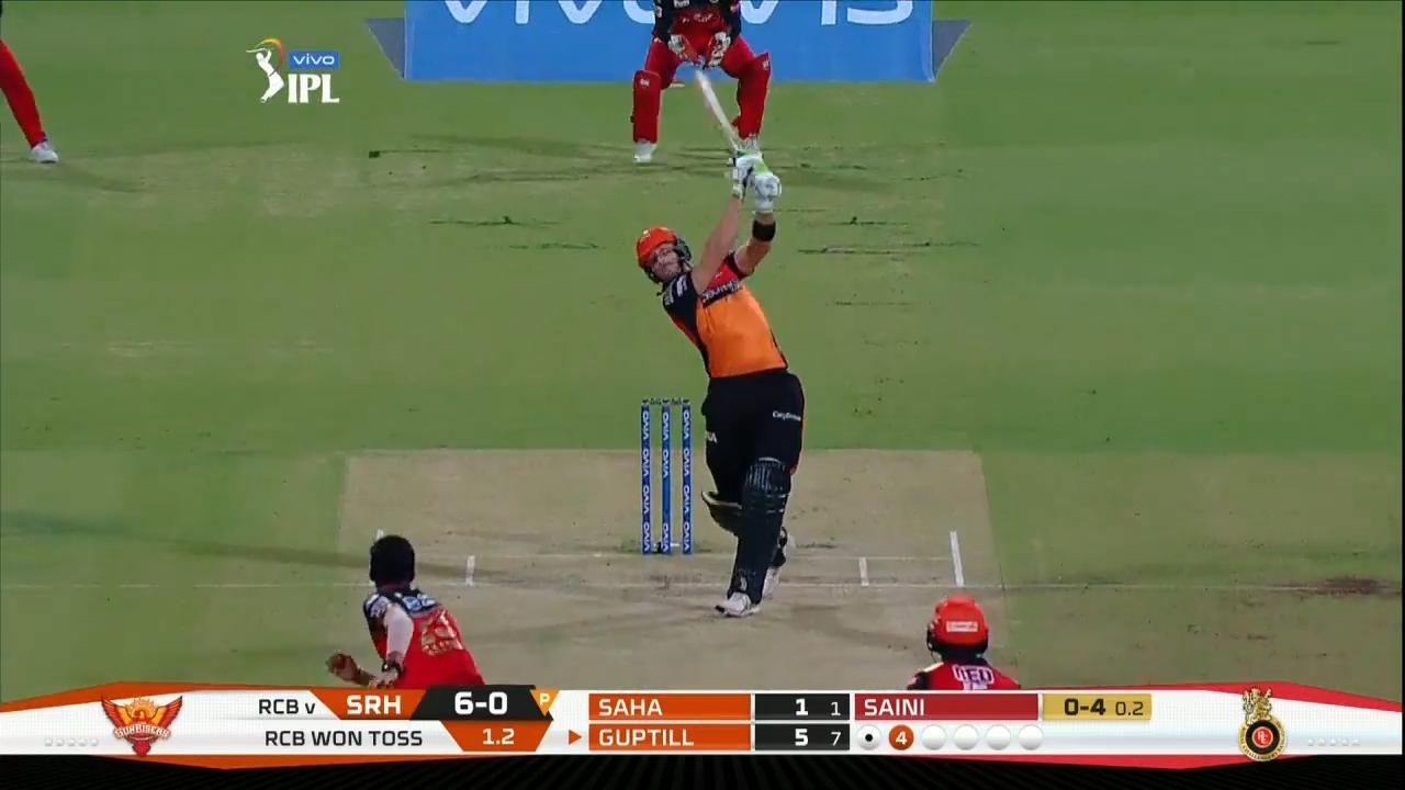 M54: RCB vs SRH – Martin Guptill Six