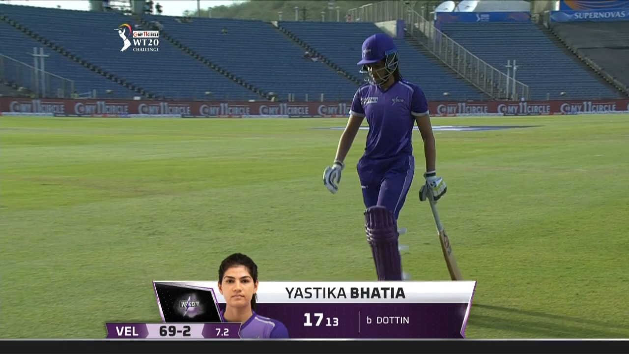 M02: Supernovas vs Velocity – Yastika Bhatia Wicket