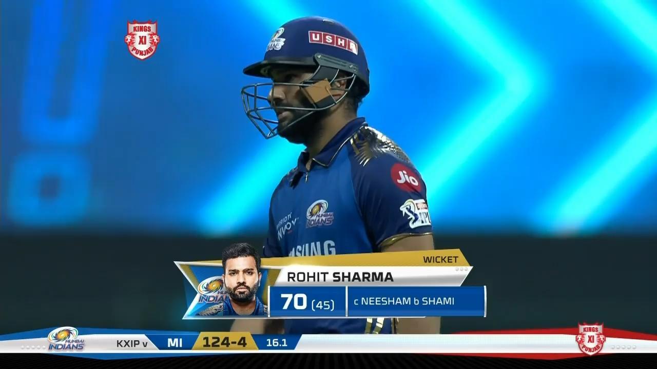 M13: KXIP vs MI – Rohit Sharma Wicket