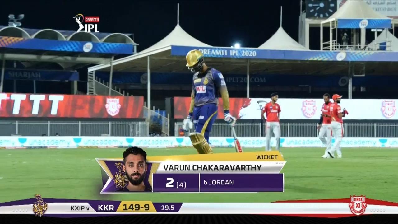 M46: KKR vs KXIP – Varun Chakravarthy Wicket