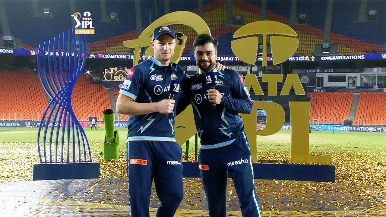 Capping off Gujarat Titans' IPL 2022 win with Rashid Khan and David Miller