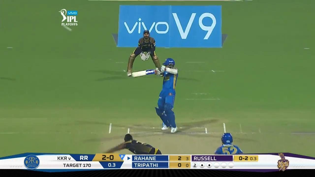 Eliminator: KKR vs RR – Ajinkya Rahane Six