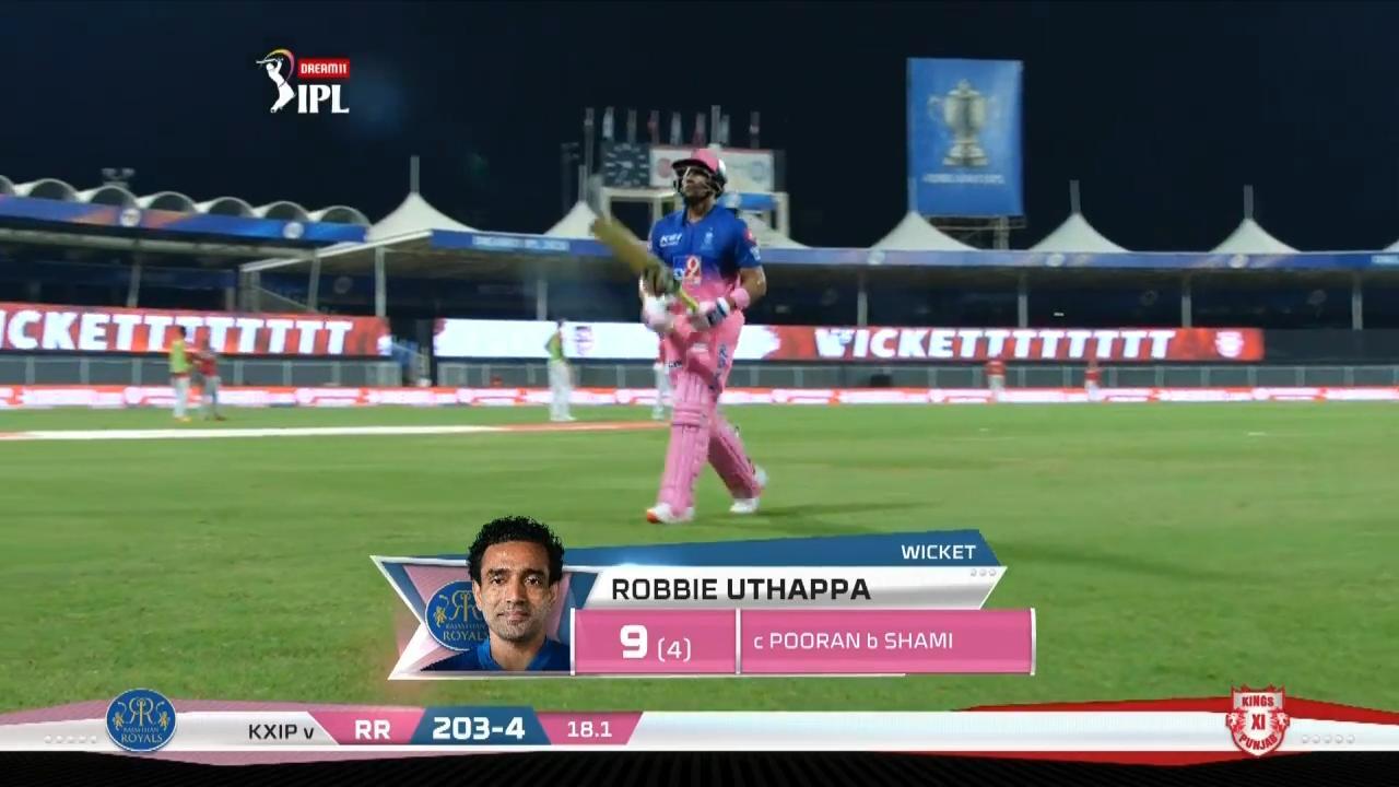 M09: RR vs KXIP – Robin Uthappa Wicket background