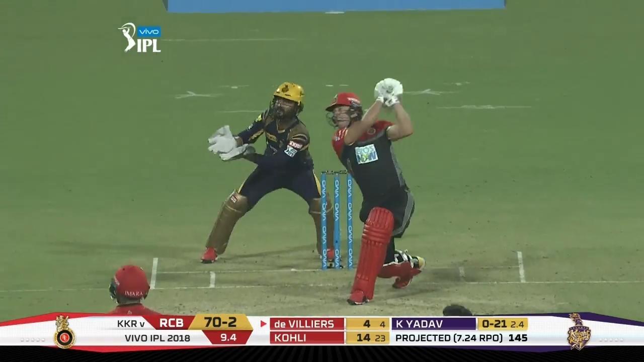 M03: KKR vs RCB – AB de Villiers Six background