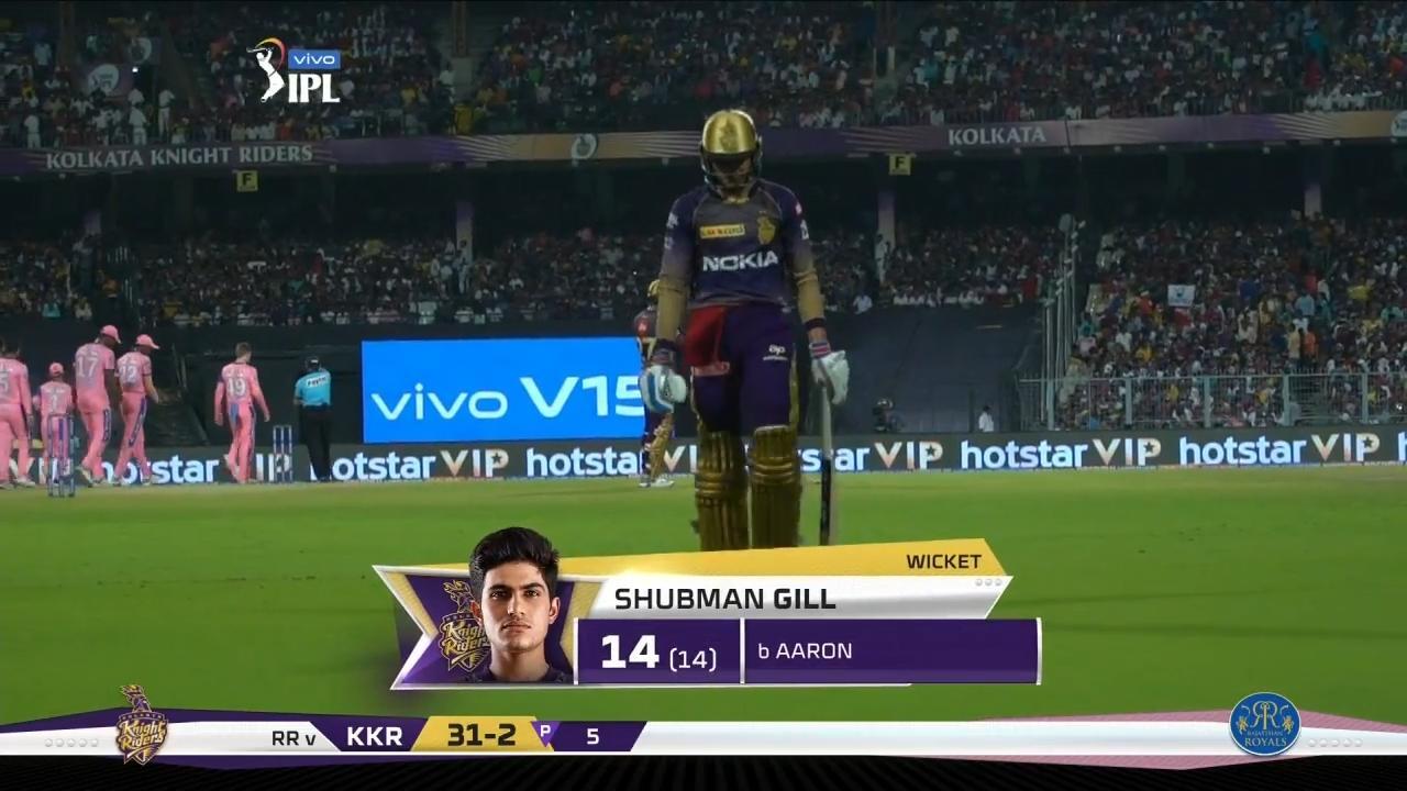 M43: KKR vs RR – Shubman Gill Wicket