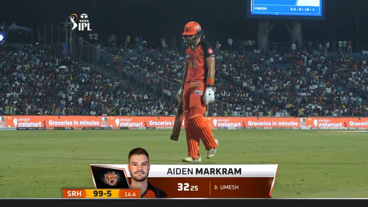 M61: KKR vs SRH – Aiden Markram Wicket background