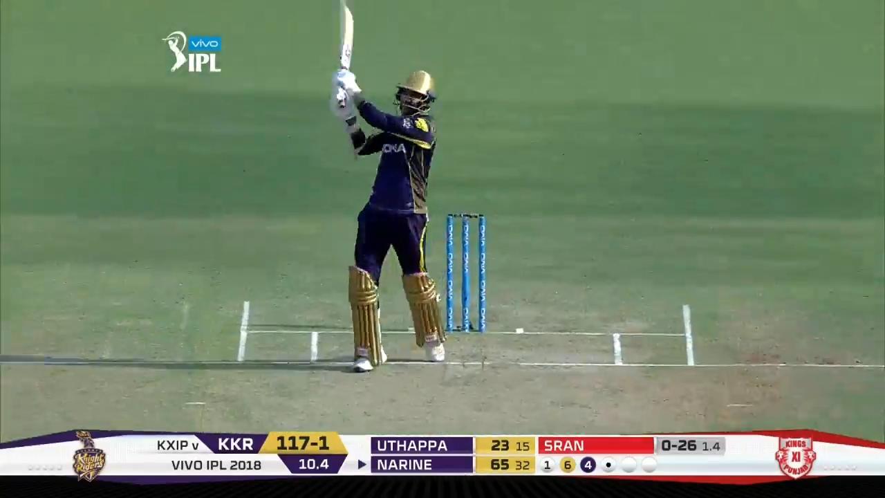 M44: KXIP vs KKR – Sunil Narine Six background