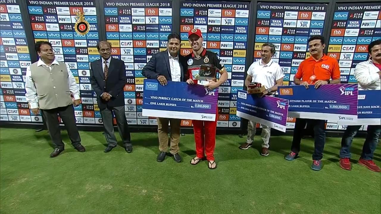 M51: RCB vs SRH – VIVO perfect catch of the match – AB de Villiers