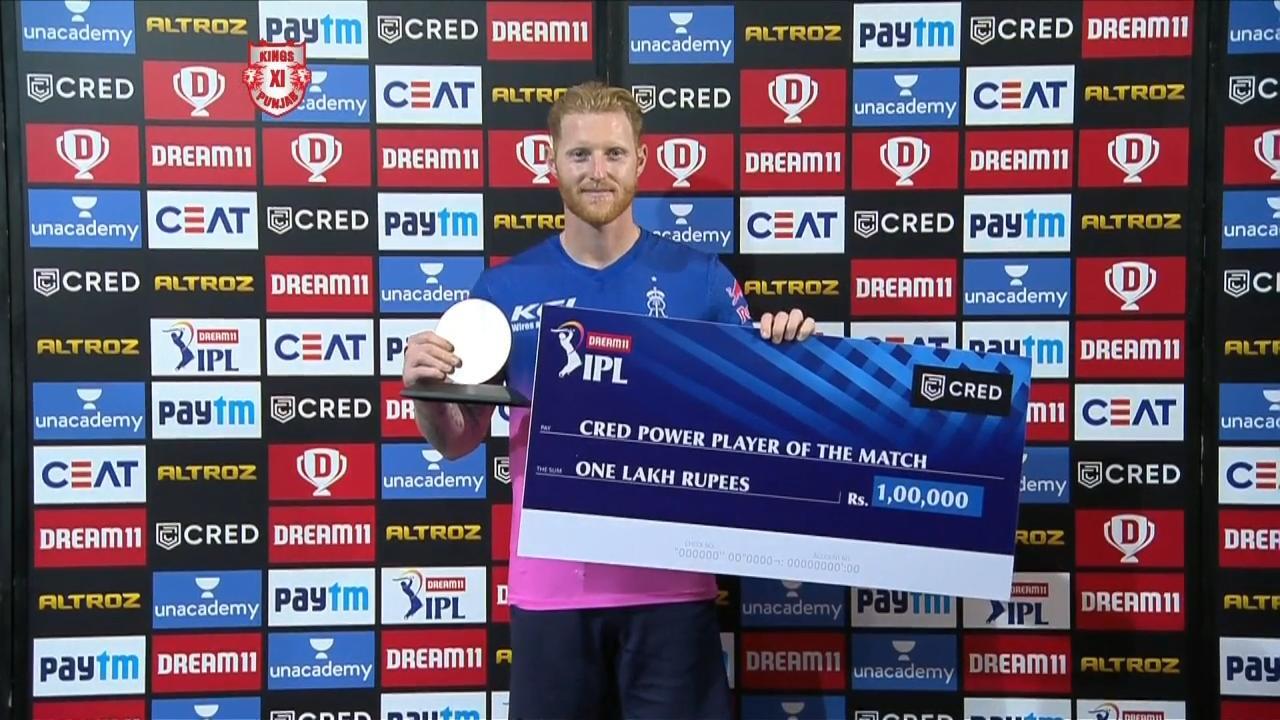 M50: KXIP vs RR – CRED Power Player of the Match – Ben Stokes
