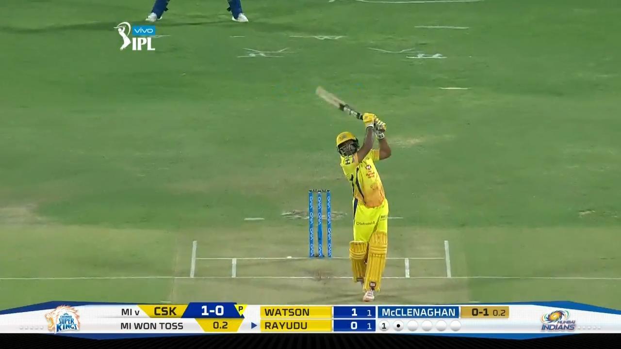 M27: CSK vs MI – Ambati Rayudu Six