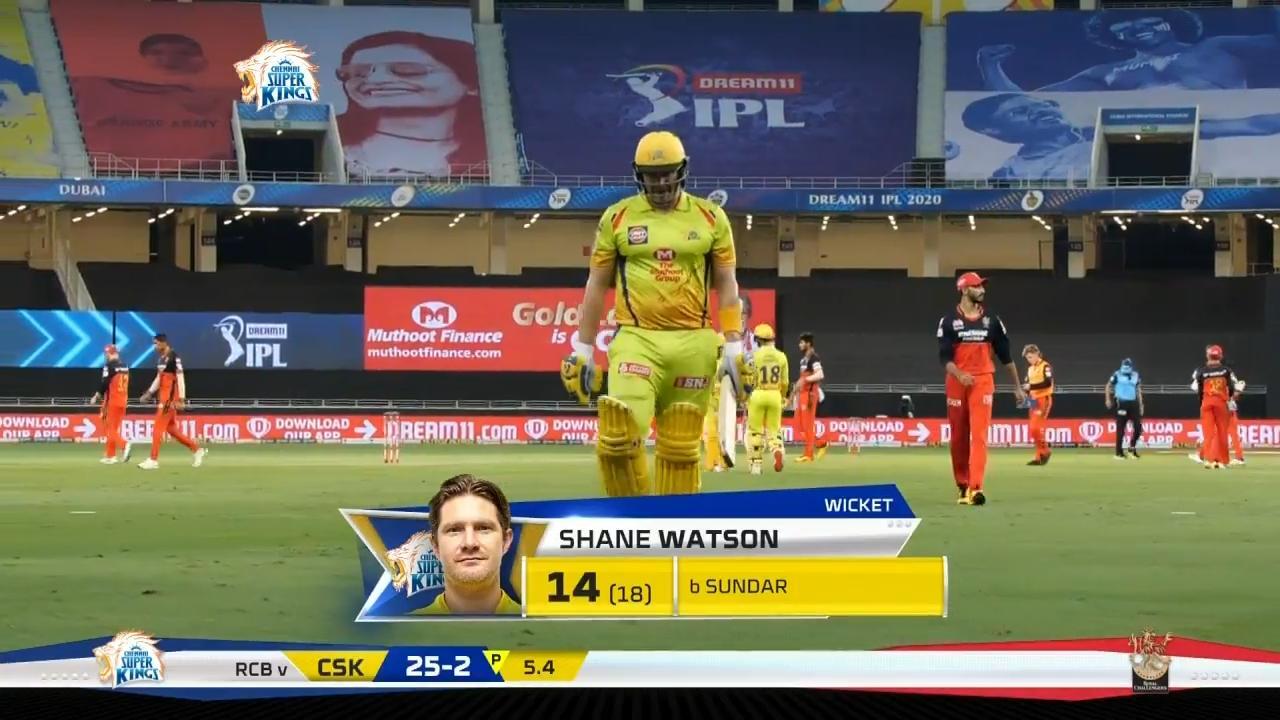 M25: CSK vs RCB – Shane Watson Wicket background