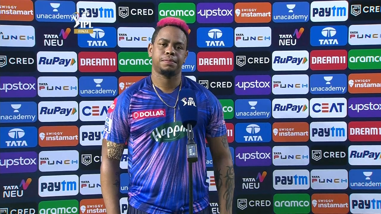 Final: GT vs RR – Shimron Hetmyer Interview background