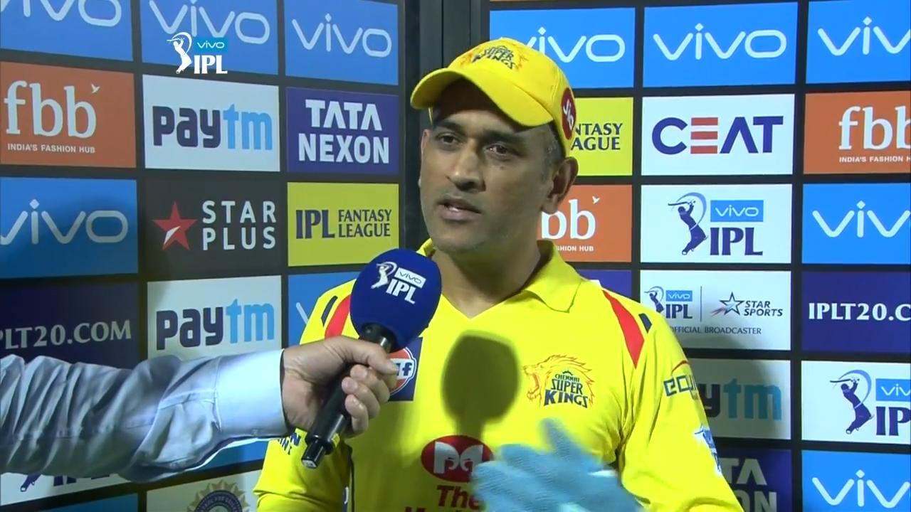 M43: RR vs CSK – MS Dhoni Interview background