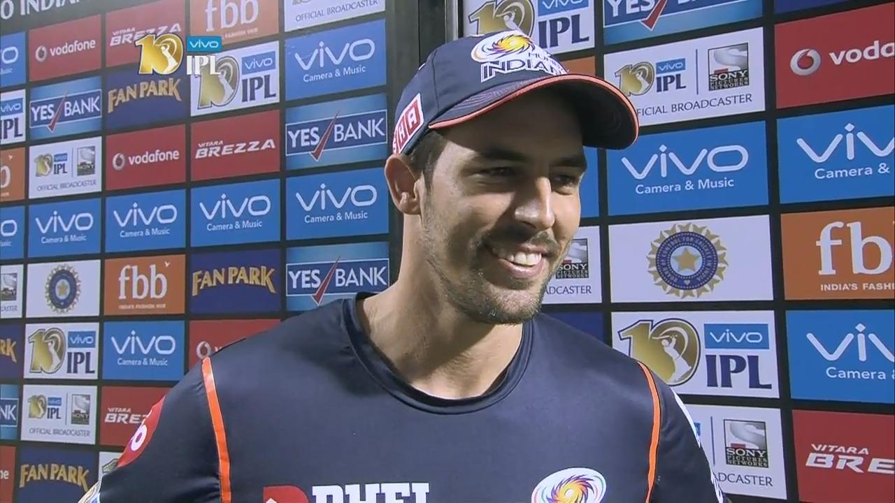 M2: RPS vs MI – Mitchell Johnson Interview background