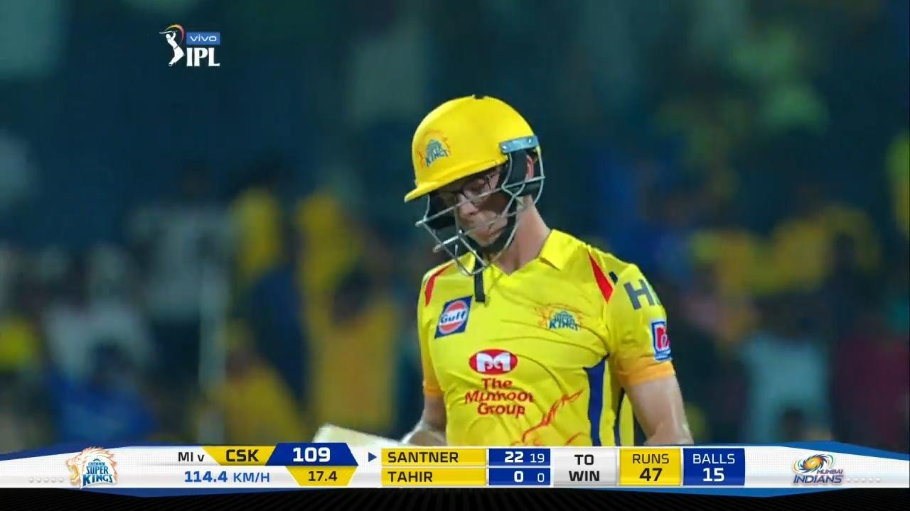 M44: CSK vs MI – Mitchell Santner Wicket